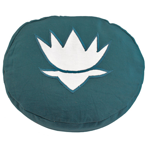 Meditationszubehör / Meditationskissen / Meditationskissen, oval, mit Lotus
